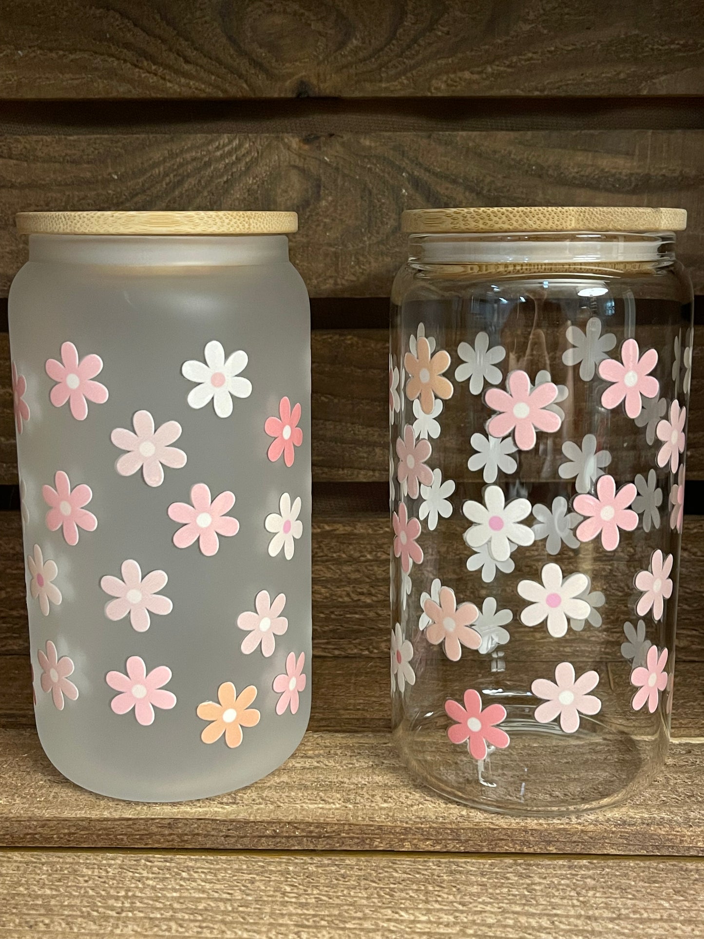 16oz mini pink flowers