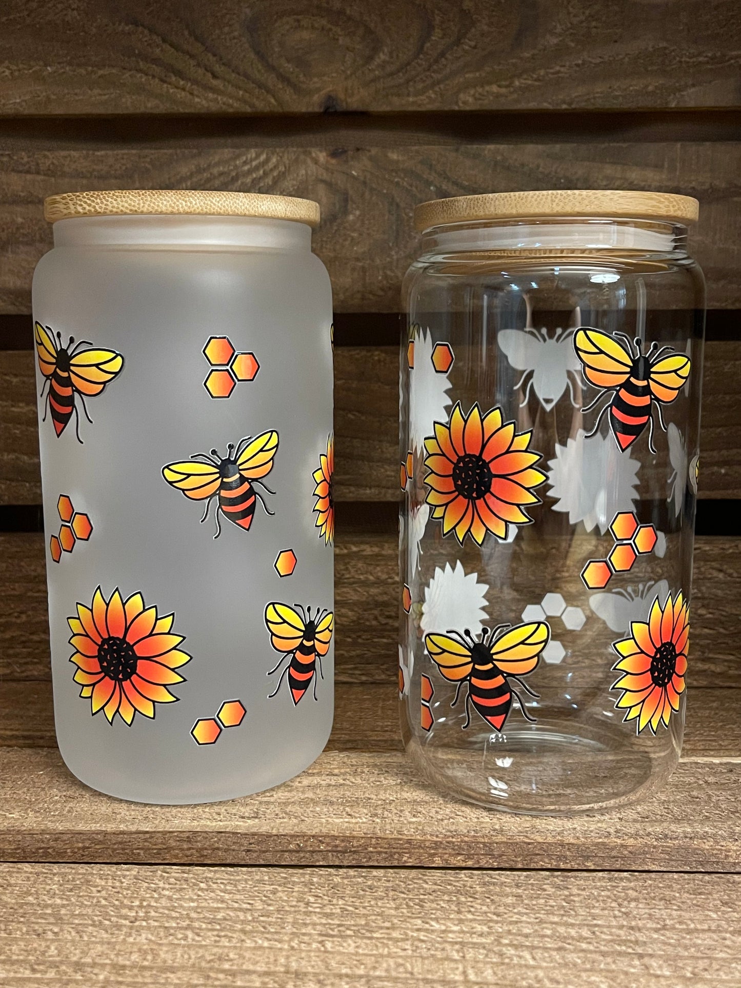 16oz bees & sunflowers