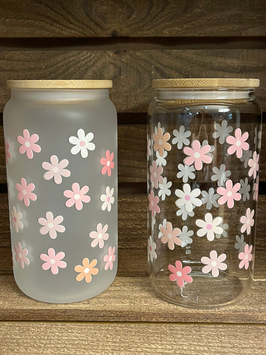 16oz mini pink flowers