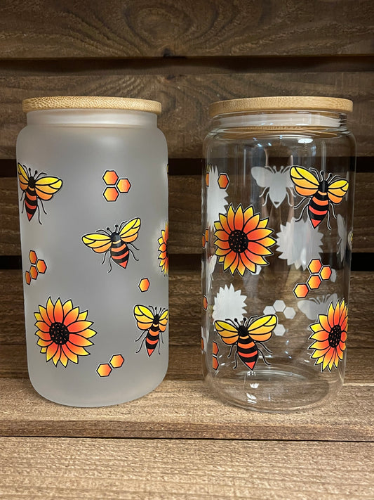 16oz bees & sunflowers