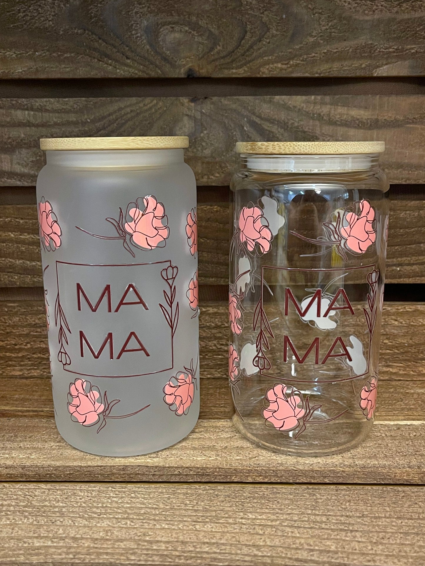 16oz pink floral mama