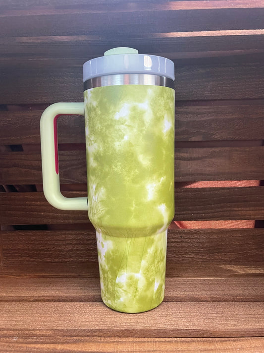 40oz green tie-dye