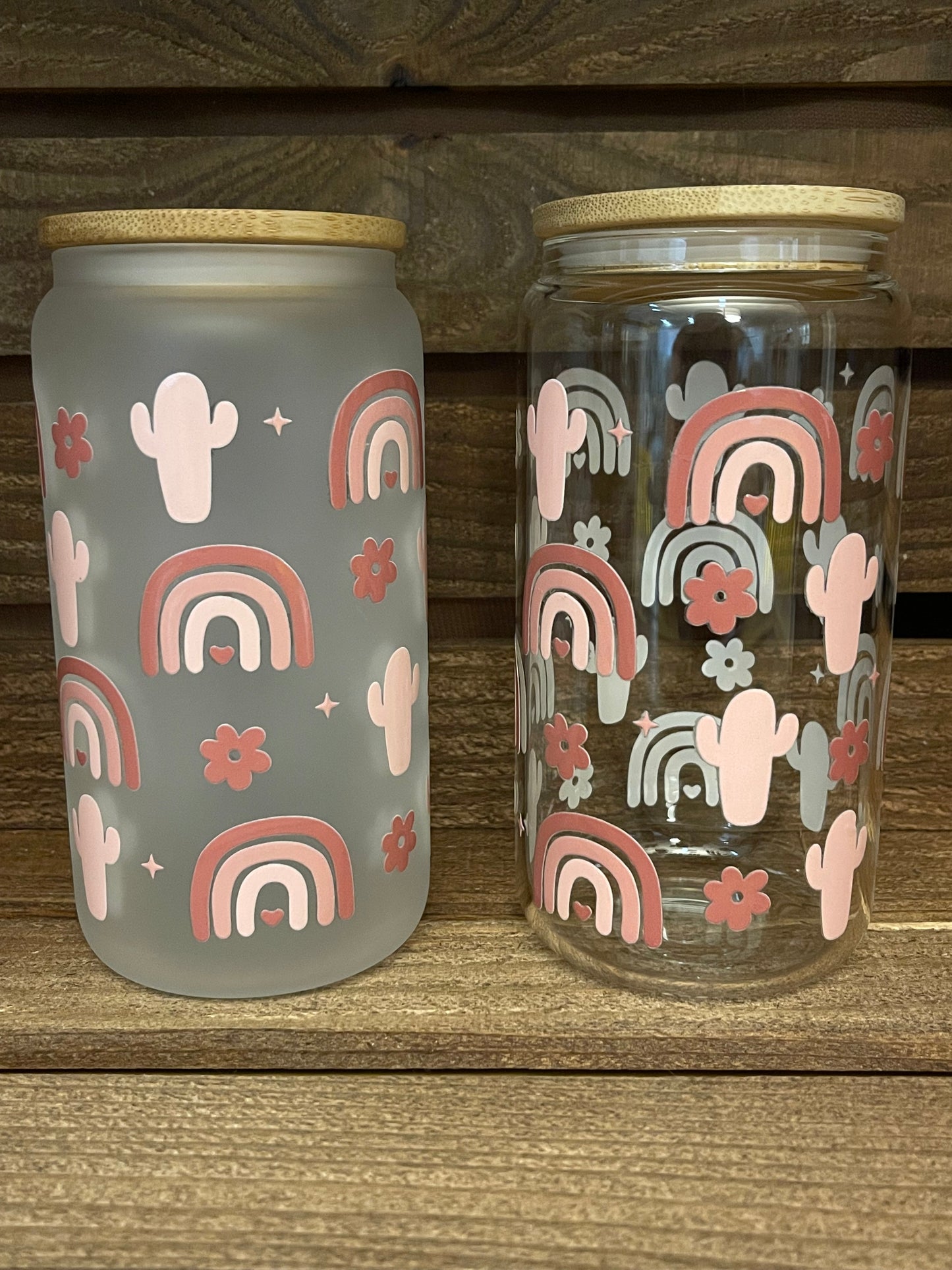 16oz boho rainbows & cacti