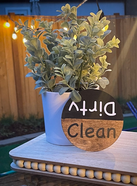Dirty/ Clean Dishwasher wood magnet